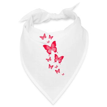 Schmetterling Schmetterling Tier bunt Farbe - Bandana - Weiß - Vorne