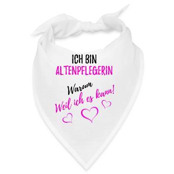 Altenpflegerin - Pflege - Bandana - Weiß - Vorne