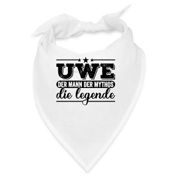 Uwe Namenstag Vorname Geschenk - Bandana - Weiß - Vorne
