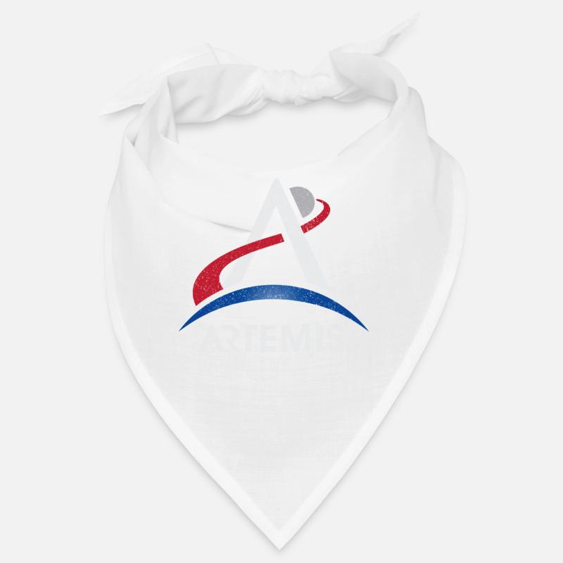 Logo du programme Artemis Lune Mars Espace Nasa Lunaire Mi - Bandana - blanc