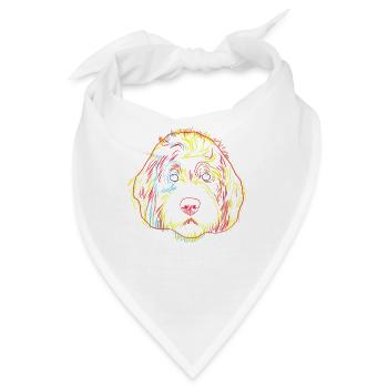 Labradoodle Hund - Bandana - Weiß - Vorne