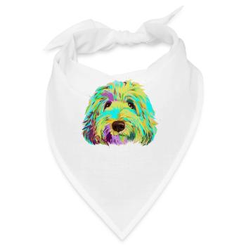 Labradoodle Hund - Bandana - Weiß - Vorne