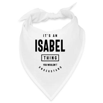 Isabel personalisierter Name Geburtstagsgeschenk - Bandana - Weiß - Vorne