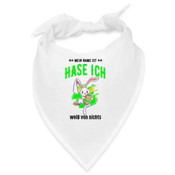 Hase Schlappohr Hasi Osterhase Hasen - Bandana - Weiß - Vorne