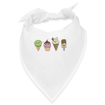 Eis Eisdiele Eiscafe - Bandana - Weiß - Vorne