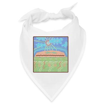 Aires Rock Autralian Aboriginal Kunst - Bandana - Weiß - Vorne