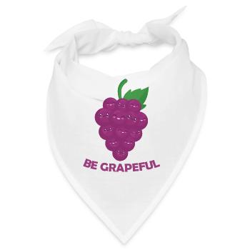 Be Grapeful - Traube lustiges Obst Wortspiel lila - Bandana - Weiß - Vorne