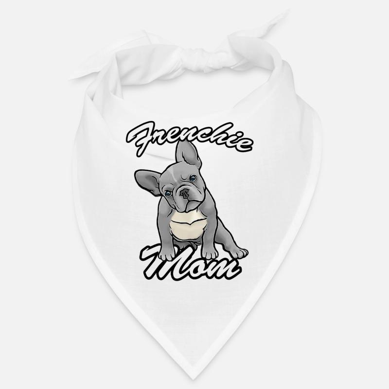 Frenchie Mutter blau - Bandana - Weiß