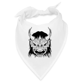 Japan Dämonen Maske hannya Oki Maske - Bandana - Weiß - Vorne