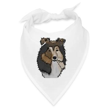 Langhaar Collie Mama | Collie Rough Collies - Bandana - Weiß - Vorne