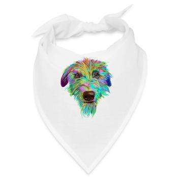 Scottish Deerhound Hund - Bandana - Weiß - Vorne