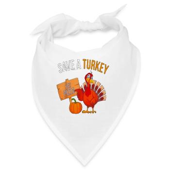 Thanksgiving-Truthahn - Bandana - Weiß - Vorne