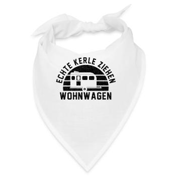 Echte Kerle ziehen Wohnwagen Camper Camping Lustig - Bandana - Weiß - Vorne