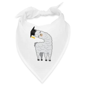 Bachelor Master Studium Abschluss Lama Alpaka - Bandana - Weiß - Vorne
