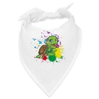 Farbige Schildkröte - Bandana - Weiß - Vorne