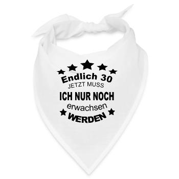 Runder 30. Geburtstag Geschenkidee - Bandana - Weiß - Vorne