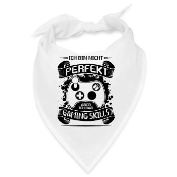 Gaming ich bin nicht Perfekt aber ich hab Gaming - Bandana - Weiß - Vorne