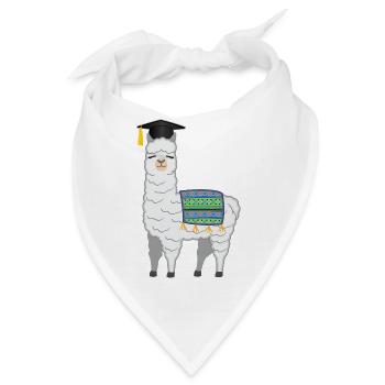 Bachelor Master Studium Abschluss Lama Alpaka - Bandana - Weiß - Vorne