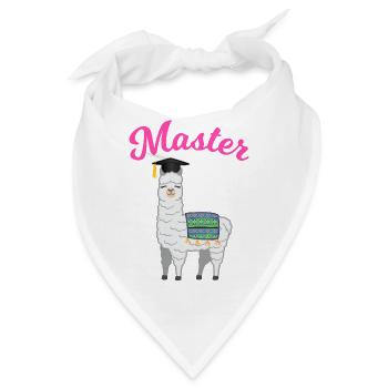 Master Studium Abschluss Lama Alpaka Geschenk - Bandana - Weiß - Vorne