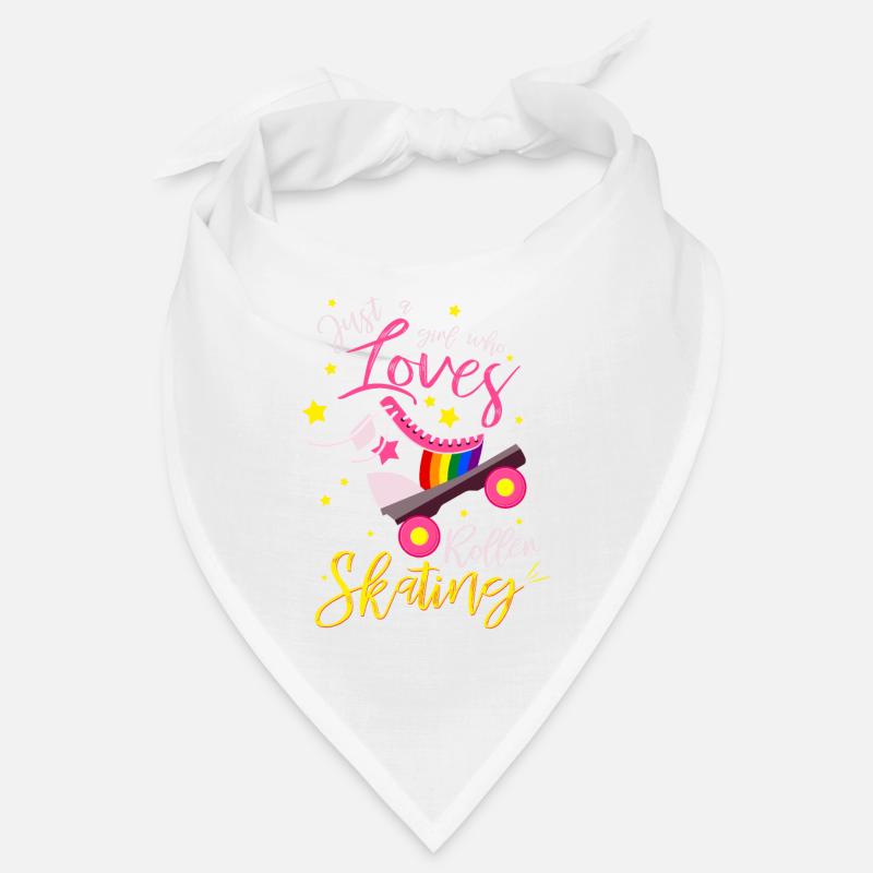 Ein Mädchen das Rollschuhe liebt Geschenkidee - Bandana - Weiß
