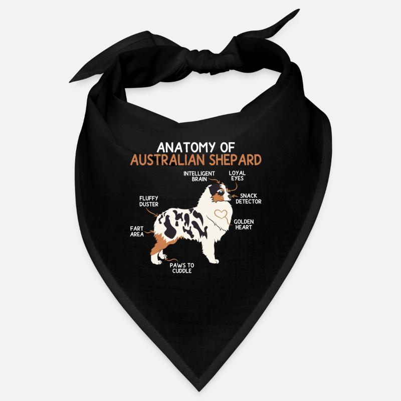 Anatomie Australian Shepard Hunderasse Geschenk Bandana
