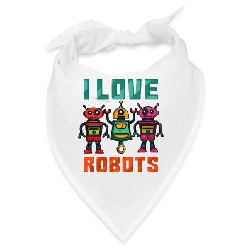 Roboter Robot - Bandana - Weiß - Vorne
