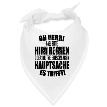 Lustig Lustige Sprüche Humor Hirn Regen Blitze - Bandana - Weiß - Vorne