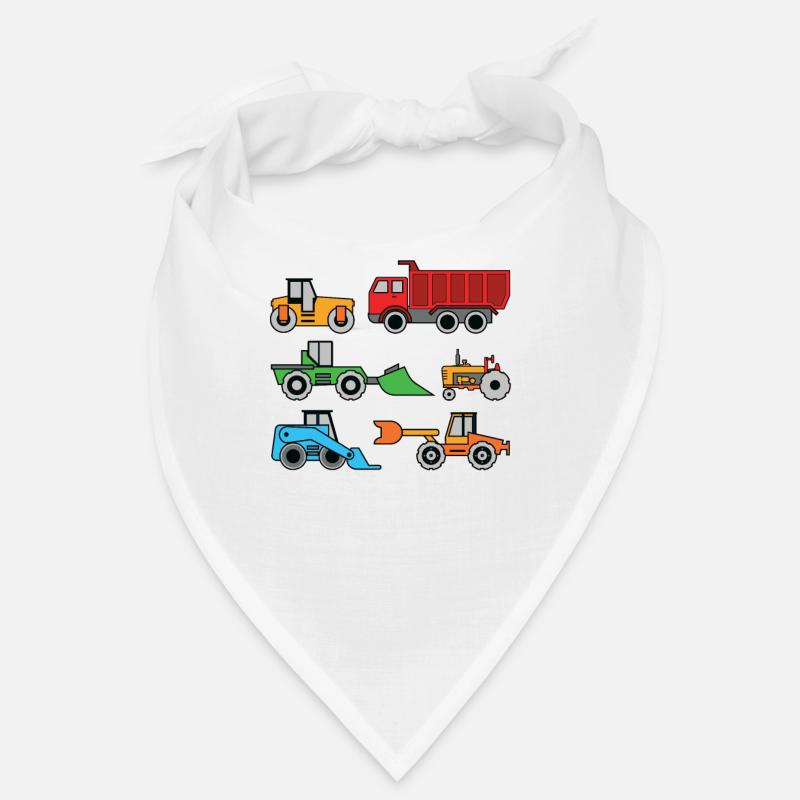 Construction Vehicles Dump Truck Digger Tractor Bandana