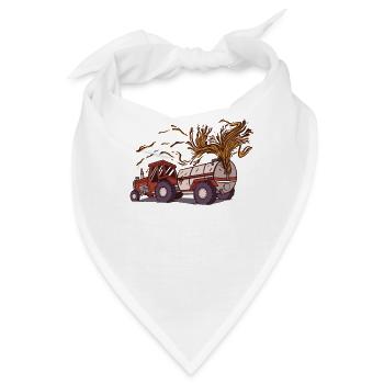 Trecker mit Güllefass - Bandana - Weiß - Vorne