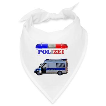 Kindergeburtstag Polizei Auto Weihnachten - Bandana - Weiß - Vorne