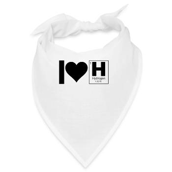 Ich liebe Wasserstoff Hydrogen Brennstoffzelle - Bandana - Weiß - Vorne