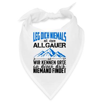 Allgäu Allgäuer Oberbayern Alpen Geschenkidee - Bandana - Weiß - Vorne