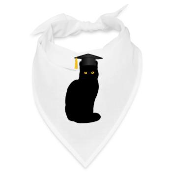 Bachelor Master Studium Abschluss Lustige Katze - Bandana - Weiß - Vorne