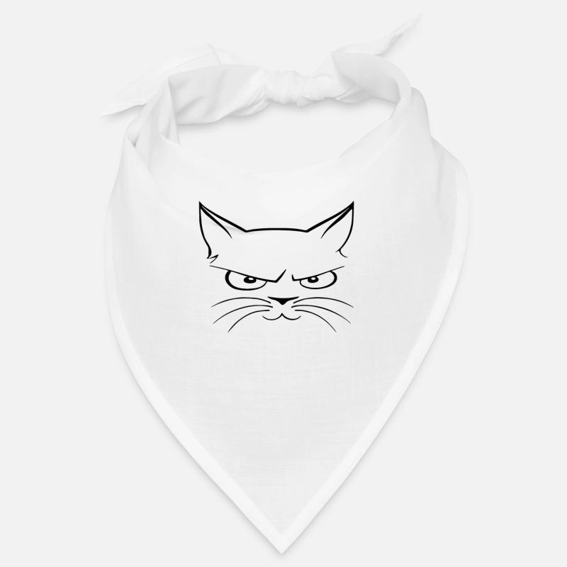 A grim at the same time mischievous smiling cat Bandana