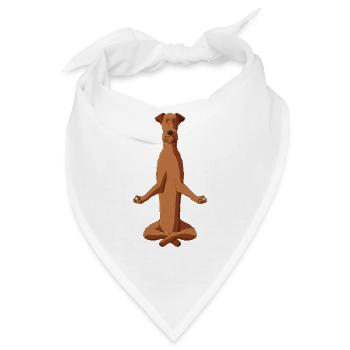 Meditierender Irish Terrier Hund - Bandana - Weiß - Vorne