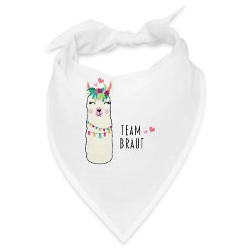 Team Braut Lama Alpaka Alpaca - Bandana - Weiß - Vorne