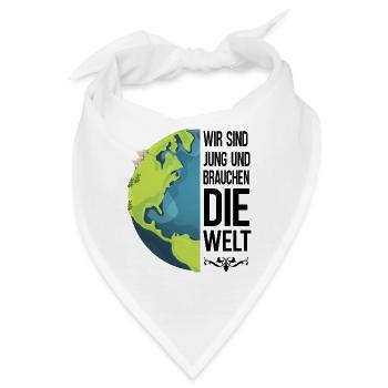 Klima. Wir sind jung und brauchen die Welt - Bandana - Weiß - Vorne