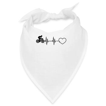 Rennrad Herzschlag Radrennen Fahrradrennen Puls - Bandana - Weiß - Vorne