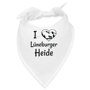 I love Lüneburger Heide Wandern Geschenkidee Shirt - Bandana - Weiß - Vorne