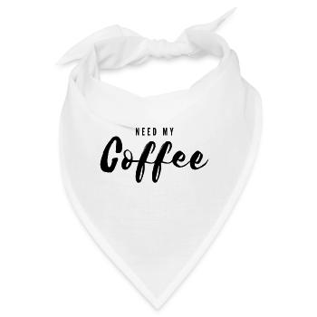 Need My Coffee – Kaffeeliebe Design - Bandana - Weiß - Vorne