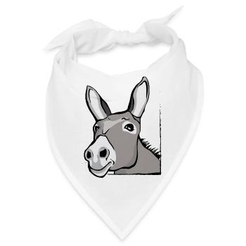 Lustiger Esel Hausesel Bauernhof Tier Geschenk - Bandana - Weiß - Vorne