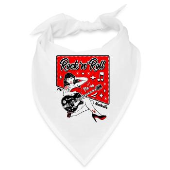 Rockabilly Pin Up Girl Nashville Vintage 50er 60er Jahre - Bandana - Weiß - Vorne