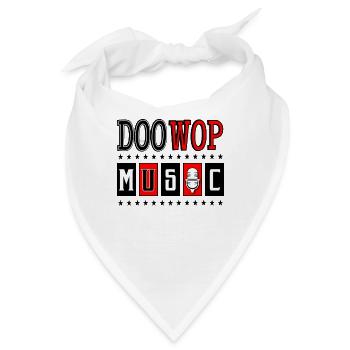 Doo Wop 1950s Sock Hop Dance Rockabilly Musik - Bandana - Weiß - Vorne