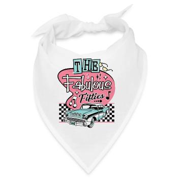 1950er Jahre Sock Hop Dance Party Vintage Rockabilly 50er Jahre - Bandana - Weiß - Vorne