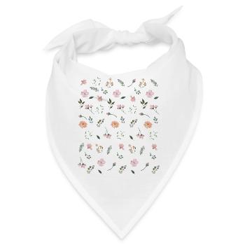 Blumen schöne Blume Blumenbeet Geschenk rosa - Bandana - Weiß - Vorne