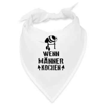 Betonmischer Beton Handwerker - Wenn Männer Kochen - Bandana - Weiß - Vorne