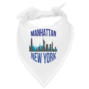 Manhattan New York - Bandana - Weiß - Vorne