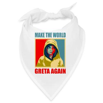 Make the world greta again Klimastreik - Bandana - Weiß - Vorne