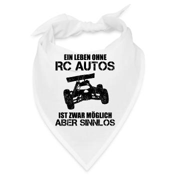 RC Auto Car Modellauto Modellbau Lustiger Spruch - Bandana - Weiß - Vorne