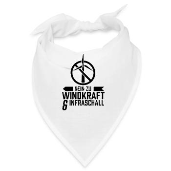 Nein zu Windkraft & Infraschall Windkraftgegner - Bandana - Weiß - Vorne